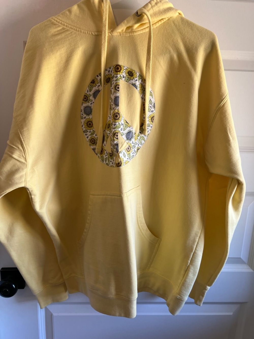 Yellow Floral Peace Sign Hoodie